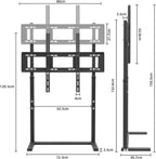 Floor TV Stand with Bracket: Free Standing Trolley