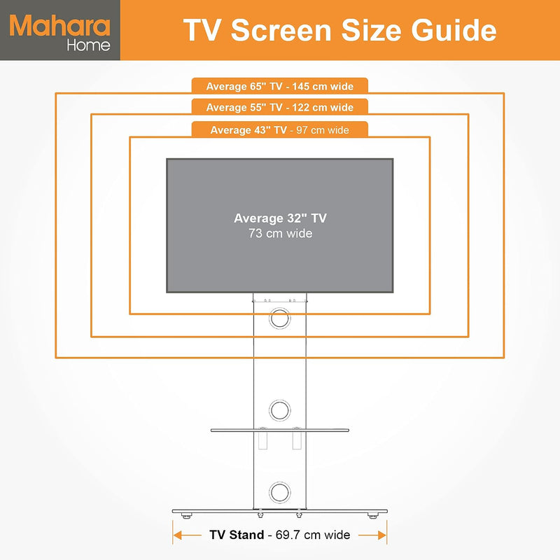 Universal Column TV Stand for 32-65 Inch Tvs-Freestanding