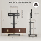 Universal Floor TV Stand Portable Rolling Mount