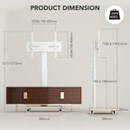 Universal Floor TV Stand Portable Rolling Mount