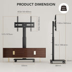 Universal Floor TV Stand Portable Rolling Mount