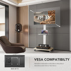 Universal Floor TV Stand Portable Rolling Mount