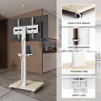 Universal Floor TV Stand Portable Rolling Mount
