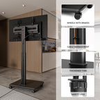 Universal Floor TV Stand Portable Rolling Mount