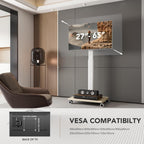 Universal Floor TV Stand Portable Rolling Mount