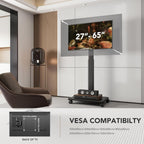 Universal Floor TV Stand Portable Rolling Mount