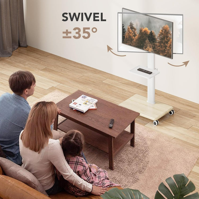 Universal Floor TV Stand Portable Rolling Mount