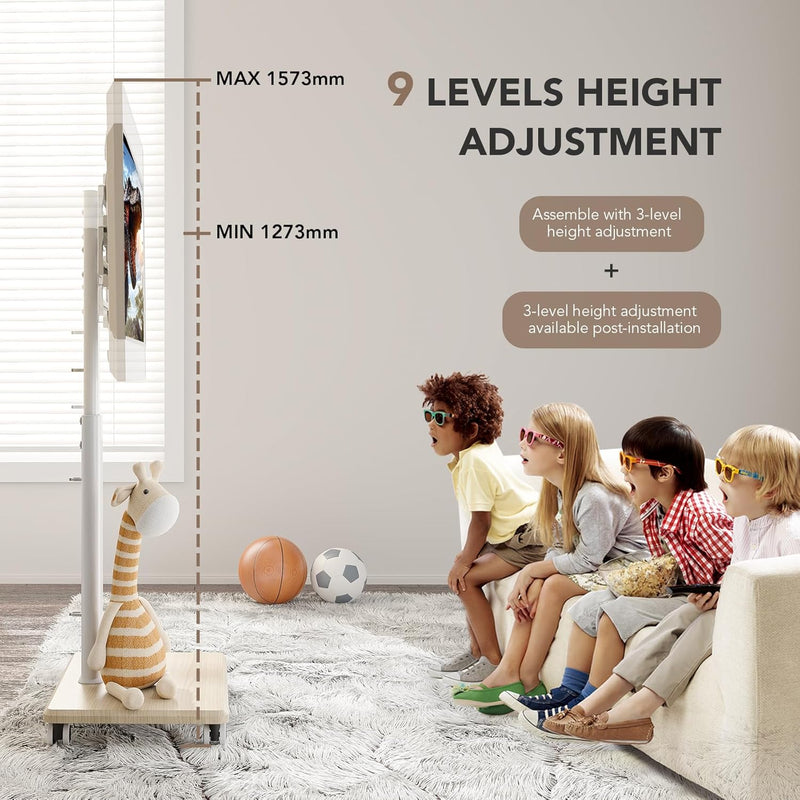 Universal Floor TV Stand Portable Rolling Mount