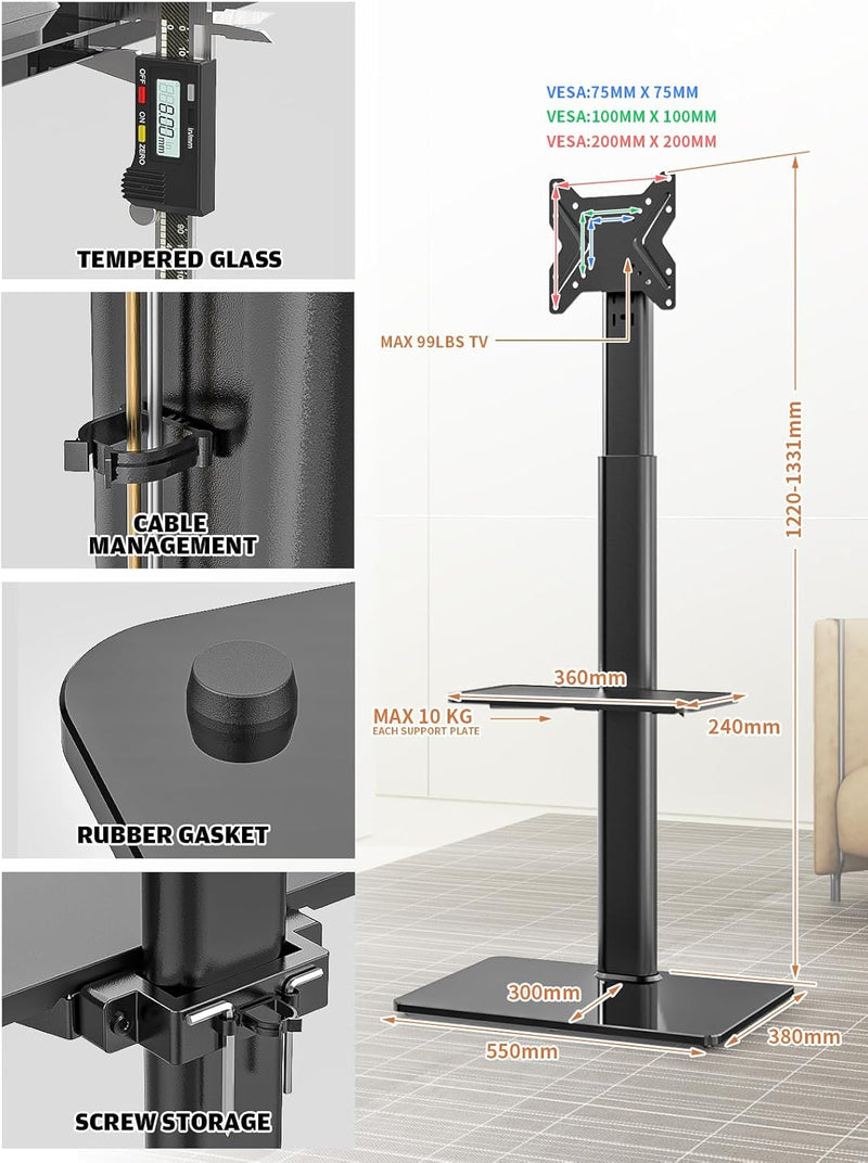 Universal Floor TV Stand with Swivel Mount