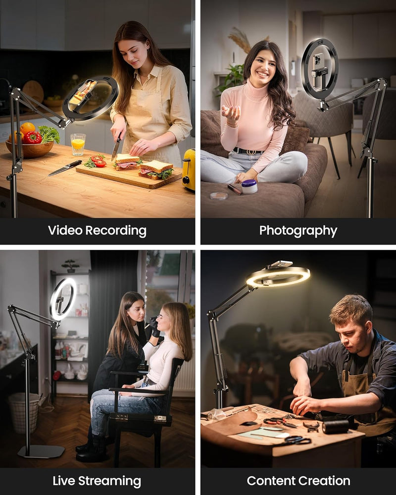 Upgrade Ring Light with Tripod Stand Phone Holder