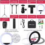 Upgraded 18 Inch LED Ring Light with Tripod