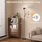 Upgraded 2-In-1 Torchiere Floor Lamp Dimmable Standing
