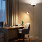 Upgraded 2-In-1 Torchiere Floor Lamp Dimmable Standing