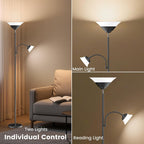 Upgraded 2-In-1 Torchiere Floor Lamp Dimmable Standing