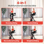 Folding Exercise Bike with 16-Level Adjustable Magnetic