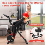 Folding Exercise Bike with 16-Level Adjustable Magnetic