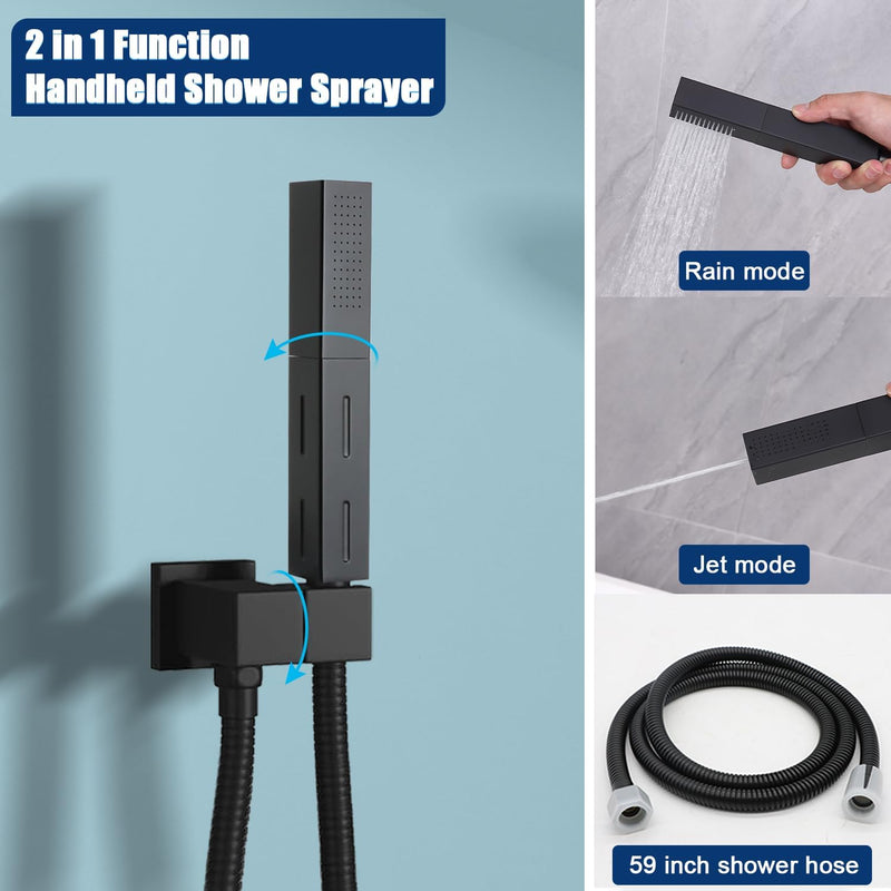 Upgraded Thermostatic Shower System with 10" Rain Head