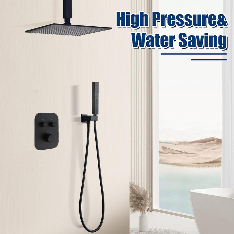 Upgraded Thermostatic Shower System with 10" Rain Head