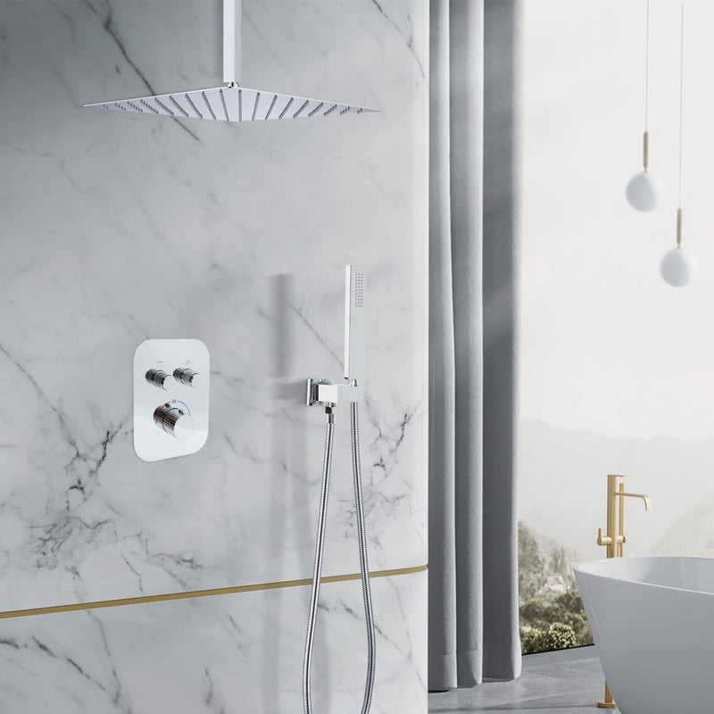 Upgraded Thermostatic Shower System with 10" Rain Head