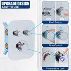 Upgraded Thermostatic Shower System with 10" Rain Head