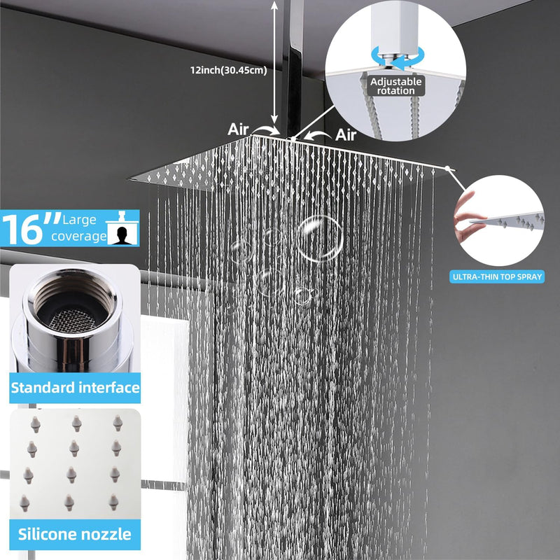 Upgraded Thermostatic Shower System with 10" Rain Head