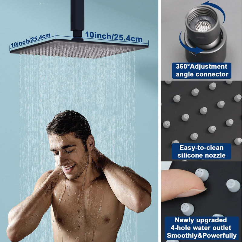 Upgraded Thermostatic Shower System with 10" Rain Head