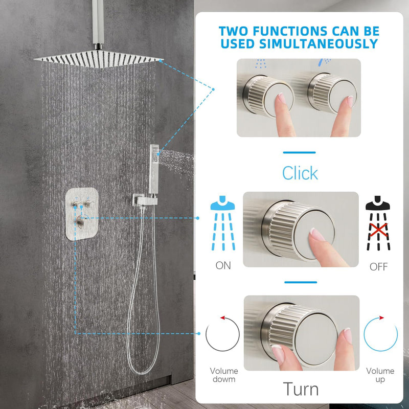 Upgraded Thermostatic Shower System with 10" Rain Head