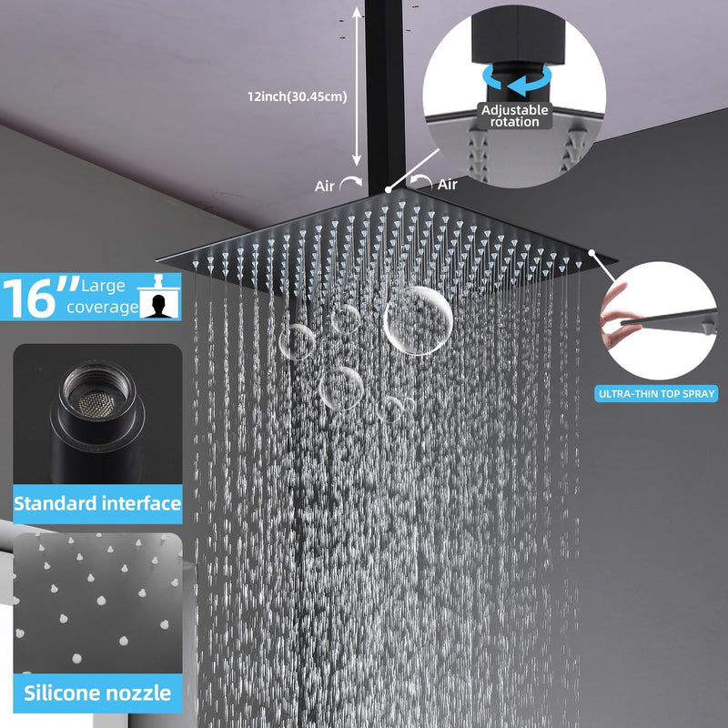 Upgraded Thermostatic Shower System with 10" Rain Head