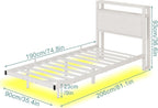 Upholstered Floating Bed Frame Storage Headboard
