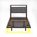 Upholstered Floating Bed Frame Storage Headboard