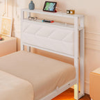 Upholstered Floating Bed Frame Storage Headboard