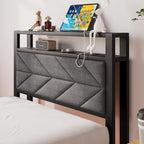 Upholstered Floating Bed Frame Storage Headboard