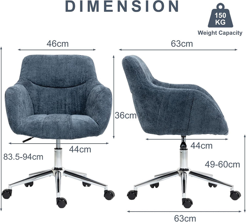 Upholstered Home Office Desk Chairs with Adjustable Swivel