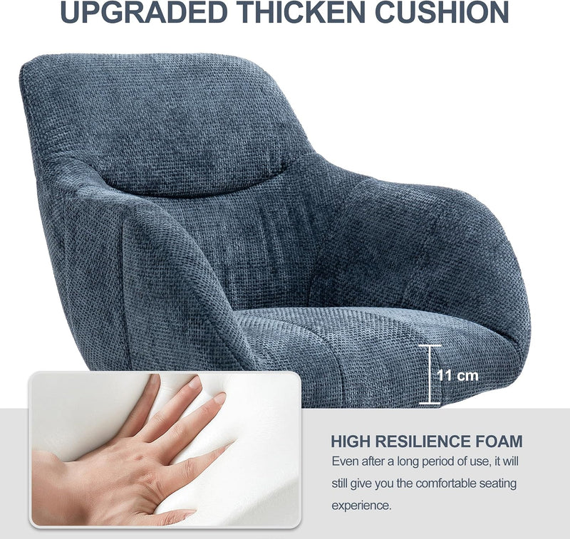 Upholstered Home Office Desk Chairs with Adjustable Swivel