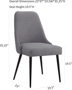 Upholstered Kitchen Chairs Modern Dining Room Comfy Side-Chair (Set of 2)