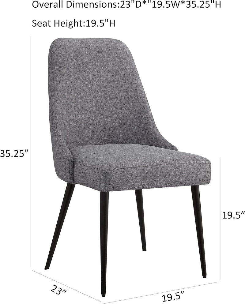 Upholstered Kitchen Chairs Modern Dining Room Comfy Side-Chair (Set of 2)