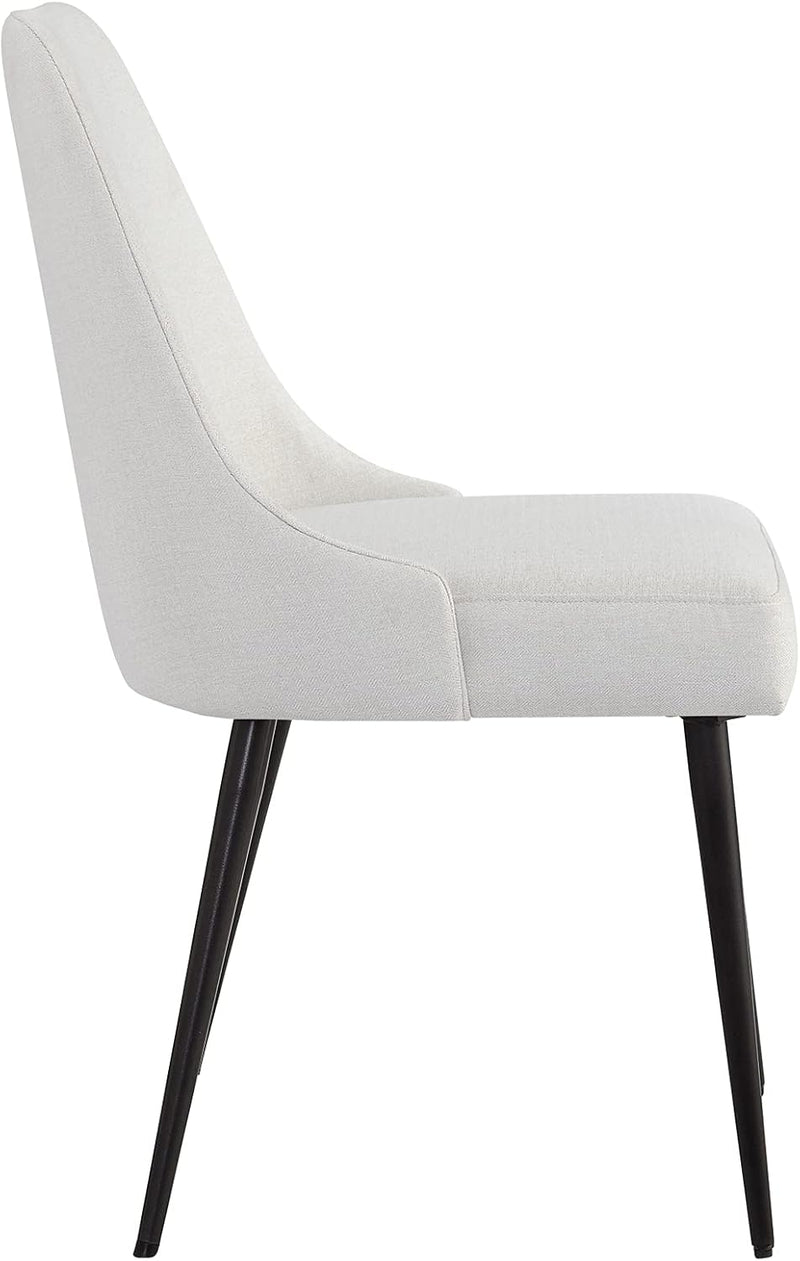 Upholstered Kitchen Dining Chairs Modern Comfy Linen Padded (Set of 2)