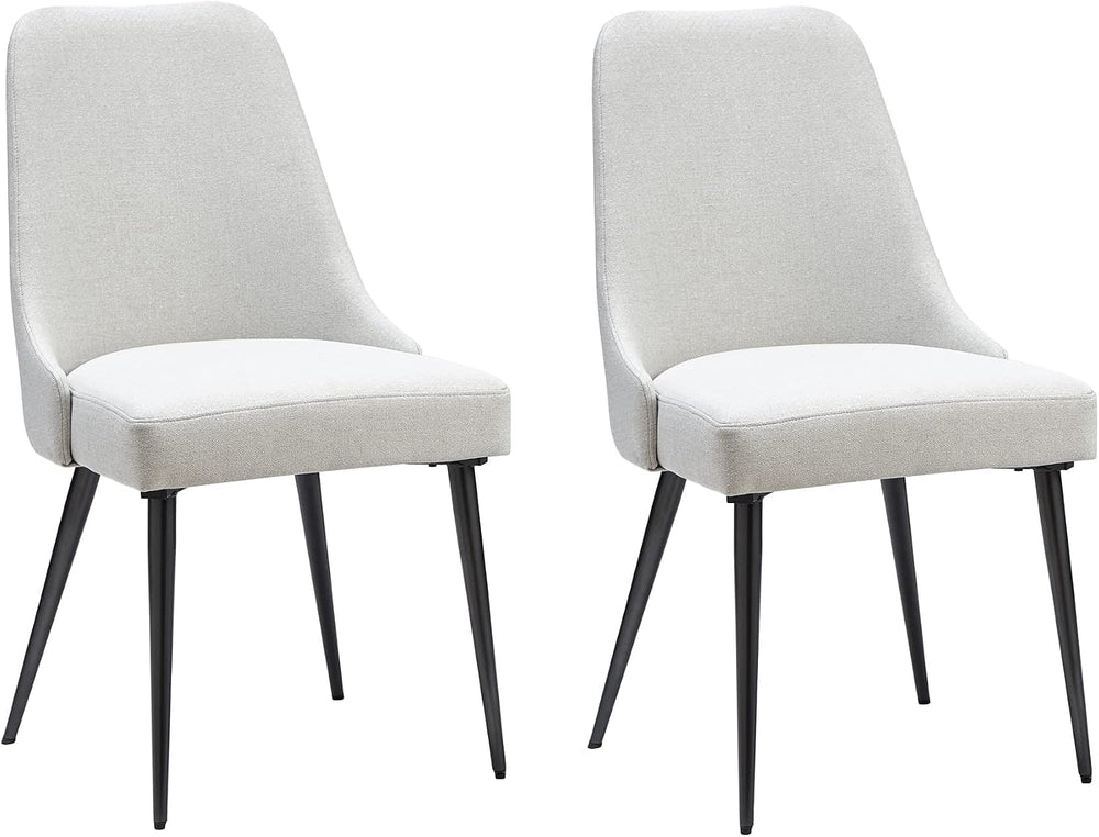 Upholstered Kitchen Dining Chairs Modern Comfy Linen Padded (Set of 2)