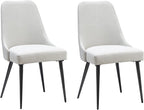 Upholstered Kitchen Dining Chairs Modern Comfy Linen Padded (Set of 2)