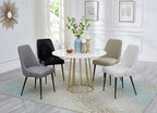 Upholstered Kitchen Dining Chairs Modern Comfy Linen Padded (Set of 2)