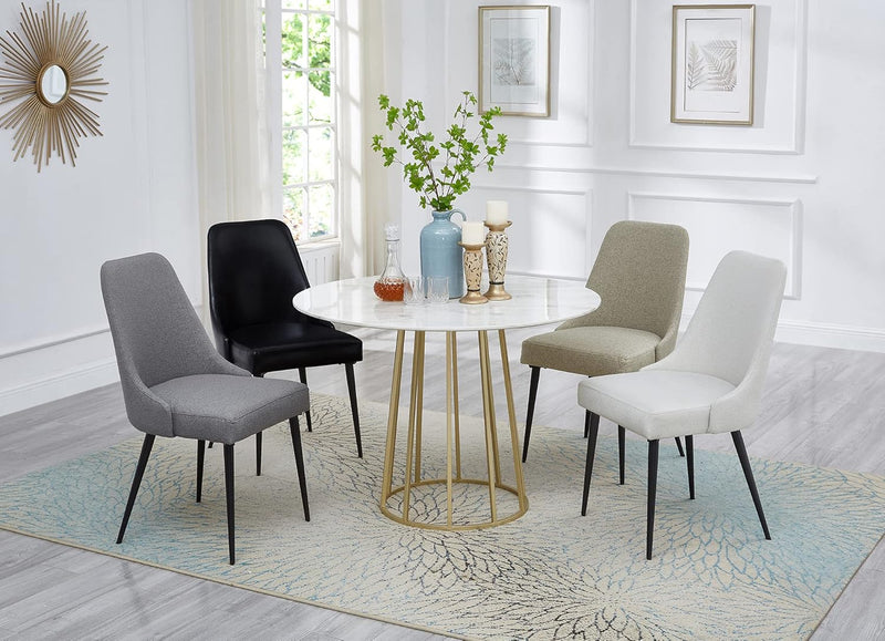 Upholstered Kitchen Dining Chairs Modern Comfy Linen Padded (Set of 2)