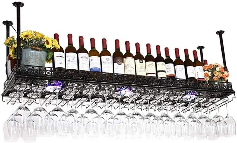 Upside Down Wine Rack Simple Style Iron Hanging