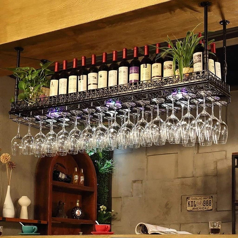 Upside Down Wine Rack Simple Style Iron Hanging