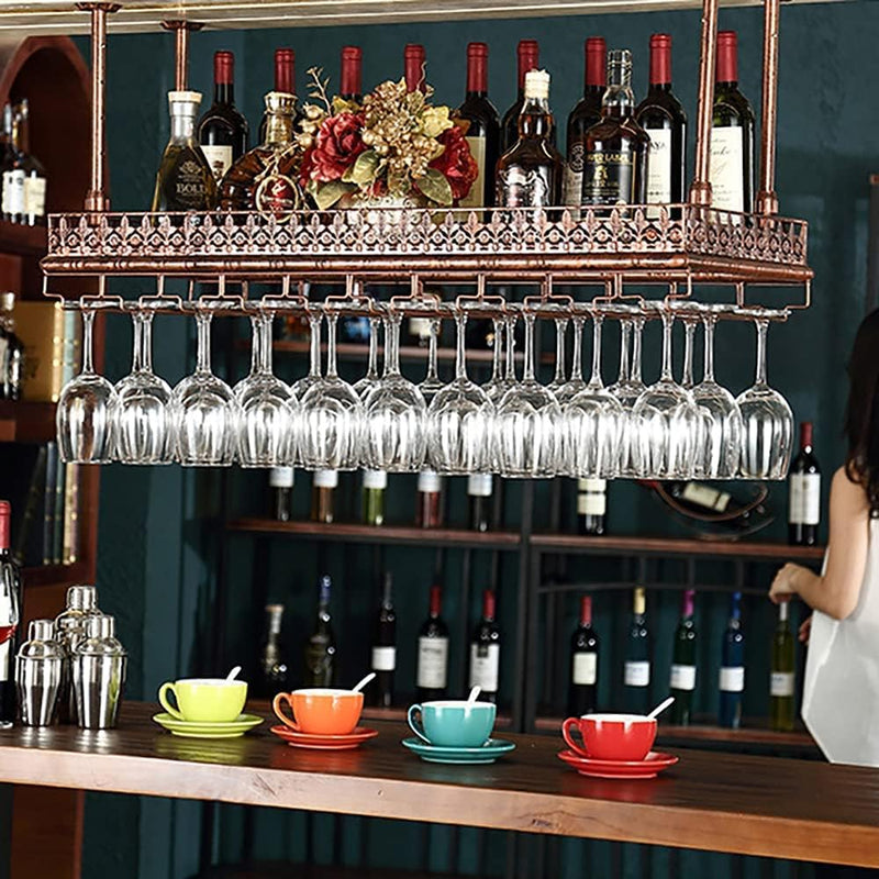 Upside Down Wine Rack Simple Style Iron Hanging
