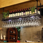 Upside Down Wine Rack Simple Style Iron Hanging