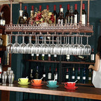Upside Down Wine Rack Simple Style Iron Hanging