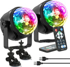 USB Disco Ball Lights for Parties Rotating Dj (Set of 2)