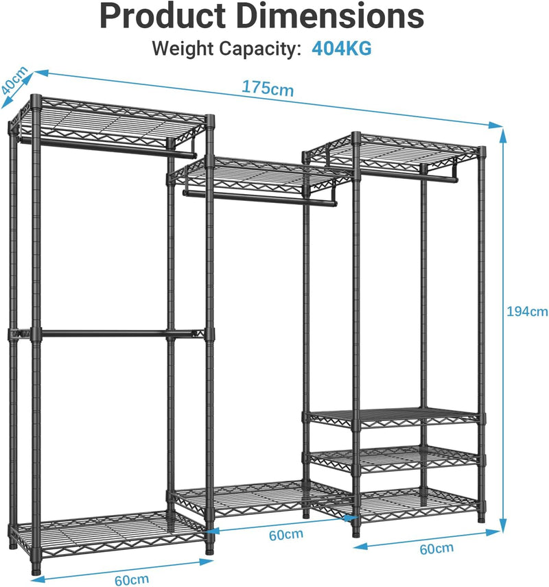 V5 Heavy Duty Clothes Rack Portable Closet Wardrobe