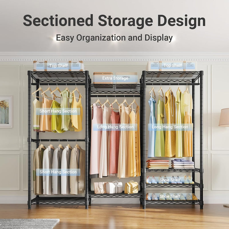 V5 Heavy Duty Clothes Rack Portable Closet Wardrobe