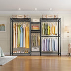 V6 Heavy Duty Clothes Rail with Adjustable Shelves
